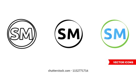Service mark icon of 3 types: color, black and white, outline. Isolated vector sign symbol.