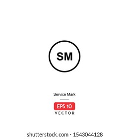 Service mark vector icon symbol, illustration of copyright, isolated on white background. EPS10 - Vector