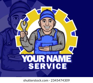 service mascot logo vector cartoon