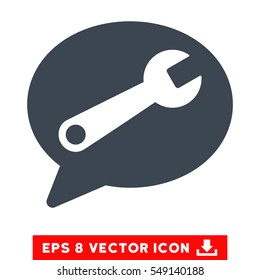 Service Message EPS vector pictogram. Illustration style is flat iconic smooth blue symbol on white background.
