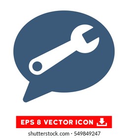 Service Message EPS vector pictogram. Illustration style is flat iconic blue symbol on white background.