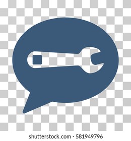 Service Message vector icon. Illustration style is a flat iconic blue symbol on a transparent background.