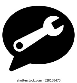 Service Message vector icon. Style is flat symbol, black color, rounded angles, white background.