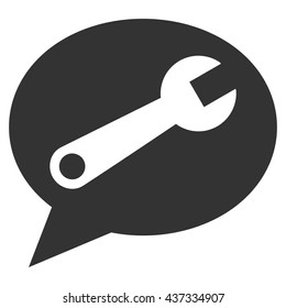 Service Message vector icon. Style is flat icon symbol, gray color, white background.
