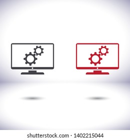 Service monitor  vector icon , lorem ipsum Flat design