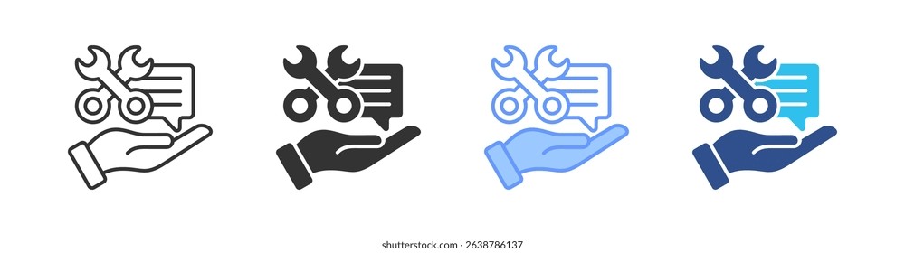 Service Multi Style Icon Set Vector