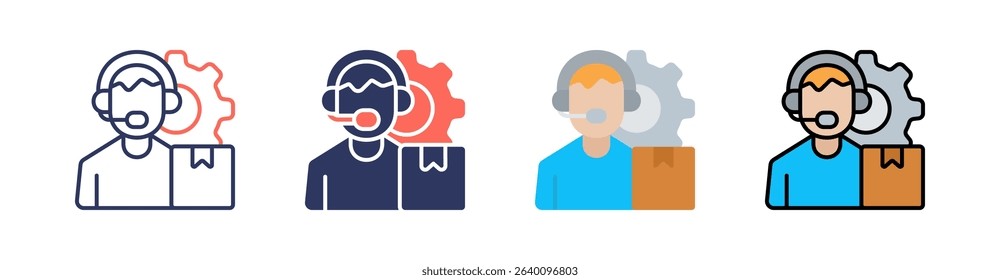 Service Multi Style Icon Set Vector