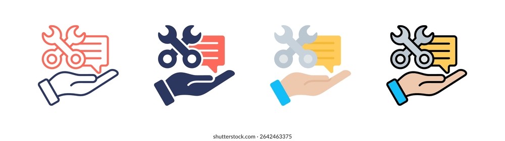 Servicio Multi Style Icon Set Vector