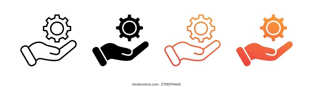 Service-Symbolsatz-Vektor für mehrere Stile