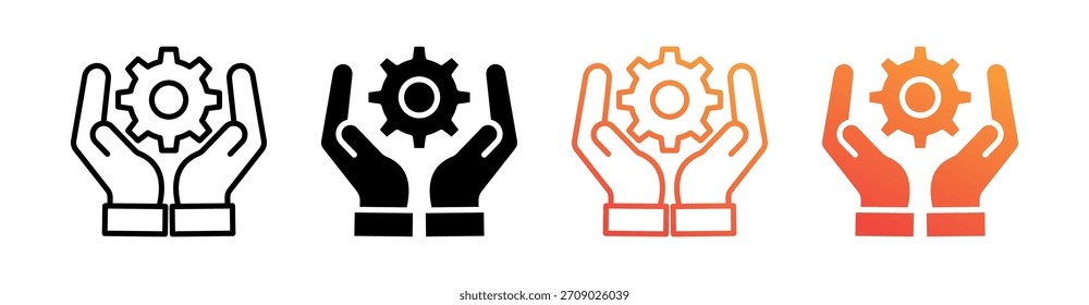 Vector de conjunto de iconos de estilo múltiple de servicio