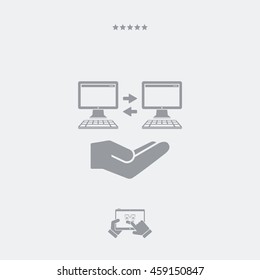 Service offer - Computer synchronization - Minimal icon
