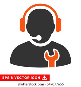 Service Operator EPS vector icon. Illustration style is flat iconic bicolor orange and gray symbol on white background.