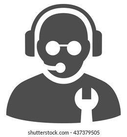 Service Operator vector icon. Style is flat icon symbol, gray color, white background.