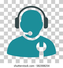 Service Operator vector pictograph. Illustration style is a flat iconic bicolor soft blue symbol on a transparent background.