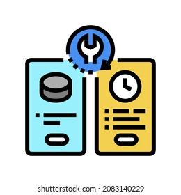 vector de icono de color de las opciones de servicio. signo de opciones de servicio. ilustración de símbolo aislado