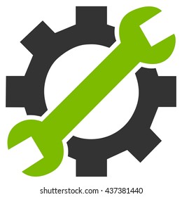 Service Options vector icon. Style is bicolor flat icon symbol, eco green and gray colors, white background.