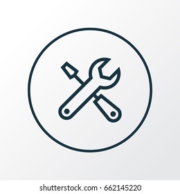 Service Outline Symbol. Premium Quality Isolated Tools Element In Trendy Style.