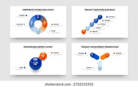Visão geral do serviço 4 5 2 3 Passo Infográfico Conjunto de layout de quadro. Reunião Corporativa Quatro Cinco Duas Três Opções Gráfico Apresentação Modelo Vetor Ilustração Coleção.