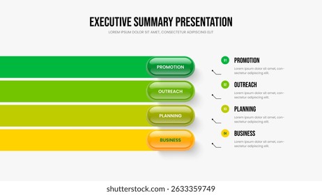 Service Overview 4 Step Diagram Slideshow Template. Business Visualization Frame Design Vector Illustration. Visual Growth Four Option Infographic Presentation Layout.