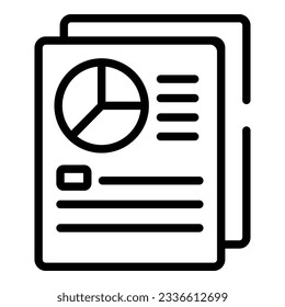 Vector de contorno de icono de papel de servicio. Negocios sociales. Confianza corporativa