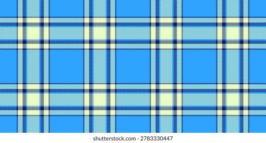 Service pattern vector seamless, decorative fabric tartan texture. Ornamental plaid textile background check in cyan and light colors palette.