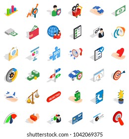 Service payment icons set. Isometric set of 36 service payment vector icons for web isolated on white background