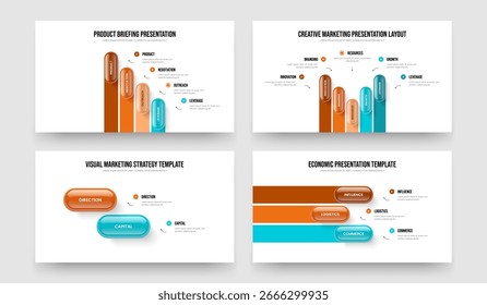 Service Performance 4 5 2 3 Option Conjunto de diseño de diapositivas de infografía. Cartera del inversor Cuatro Cinco Dos Diagrama de tres pasos Presentación de diapositivas Plantilla Ilustración vectorial Paquete.