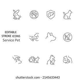 Service Pet icons set . Service Pet symbol vector elements for infographic web
