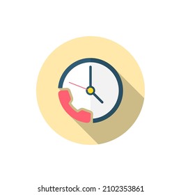 icono vector de llamadas telefónicas de servicio, diseño plano, sombra larga