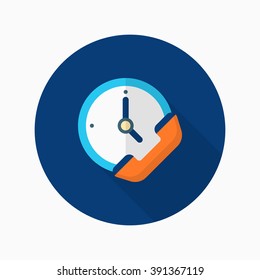Service phone icon, Vector flat long shadow design. Shipping and logisticst concept.