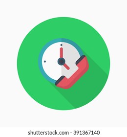 Service phone icon, Vector flat long shadow design. Shipping and logistics concept.