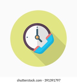 Service phone icon, Vector flat long shadow design. Shipping and logisticst concept.