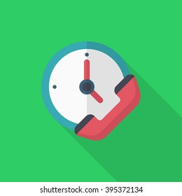Service phone icon, Vector flat long shadow design. Shipping and logisticst concept.