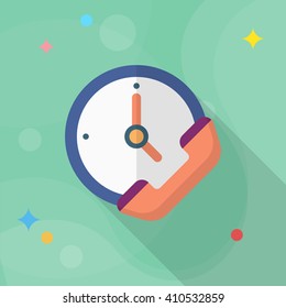 Service phone icon, Vector flat long shadow design. Shipping and logisticst concept.