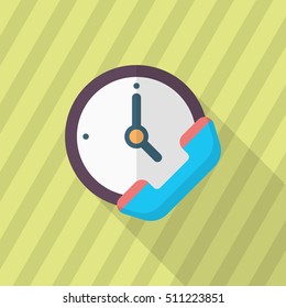 Service phone icon, Vector flat long shadow design. Shipping and logisticst concept.