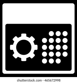 Service Plan vector icon. Style is flat symbol, white color, rounded angles, black background.