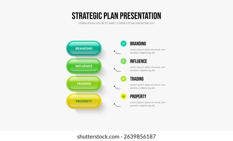 Service Planning 4 Element Diagram Frame Template. Corporate Solution Slideshow Design Vector Illustration. Visual Report Four Option Infographic Slide Layout.