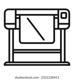 Service plotter icon outline vector. Digital printer. Color proof