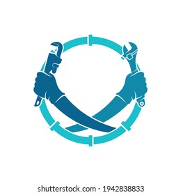 Design des Service Plumbing-Logos, Vektorgrafik, Design des Creative Plumbing-Logos, Symbole