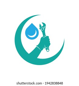 Ilustración vectorial del diseño del logotipo de Service Plumbing, plantilla de diseño del logotipo de Creative Plumbing, iconos de símbolos