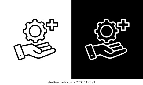 Diseño de conjunto de iconos blancos de Service Plus