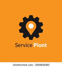 Service Point Car Bike Auto Mobile Servicing Location  Logo Icon