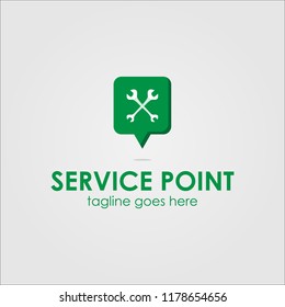 Service Point Logo Template Design