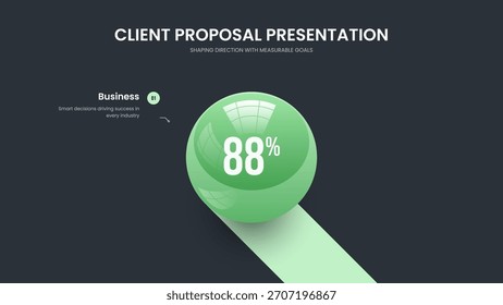 Ilustração do vetor de layout de slide do portfólio de serviços. Modelo de Apresentação de Gráfico de Opções da Modern Briefing One. Desenvolvimento Empresarial 1 Elemento Gráfico Quadro Design.