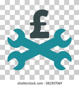 Service Pound Price vector icon. Illustration style is a flat iconic bicolor soft blue symbol on a transparent background.