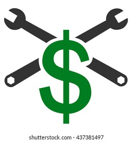 Service Price vector icon. Style is bicolor flat icon symbol, green and gray colors, white background.