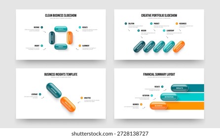 Proposta De Serviço 4 5 2 3 Element Diagram Presentation Layout Bundle. Investor Review Quatro Cinco Três Opção Infográfico Slide Design Vetor Illustration Set.