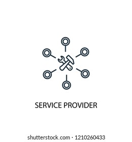 Service Provider Concept Line Icon. Simple Element Illustration. Service Provider  Concept Outline Symbol Design. Can Be Used For Web And Mobile UI/UX