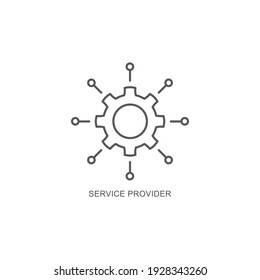Service provider icon, color, line, outline vector sign, linear style pictogram isolated on white. Symbol, logo illustration