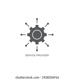 Service provider icon, color, line, outline vector sign, linear style pictogram isolated on white. Symbol, logo illustration